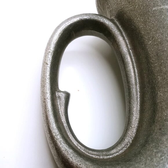 Vintage Pewter Pitcher Mug 5" Tankard Horn Stein Cup Monogrammed 'J' Marked - Picture 8 of 13